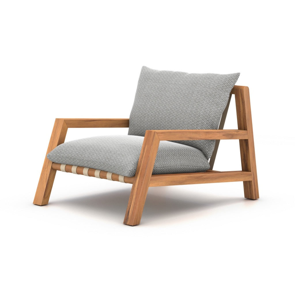 Soren Outdoor Chair Faye Ash Angled View Four Hands