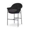 Suerte Outdoor Bar Stool Faux Black Hyacinth Angled View Four Hands