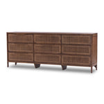 Sydney 9 Drawer Dresser Brown Cane Angled View 238478-007