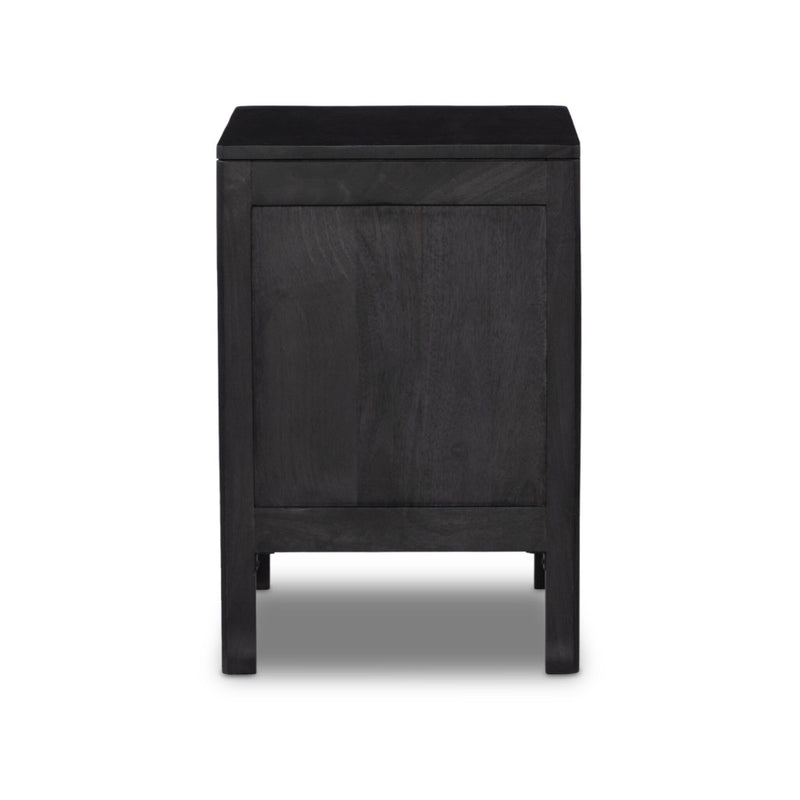 Sydney Nightstand Black Wash Left Facing Side View Four Hands