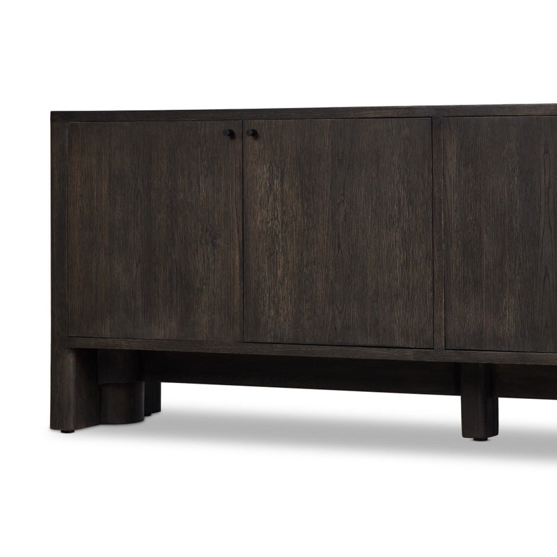 Sylvie Sideboard Brushed Dark Brown Angled Side View 238008-001