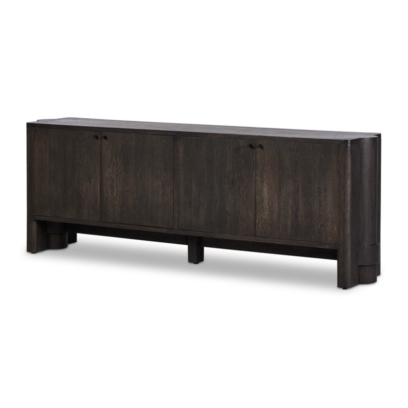 Sylvie Sideboard Brushed Dark Brown Angled View 238008-001