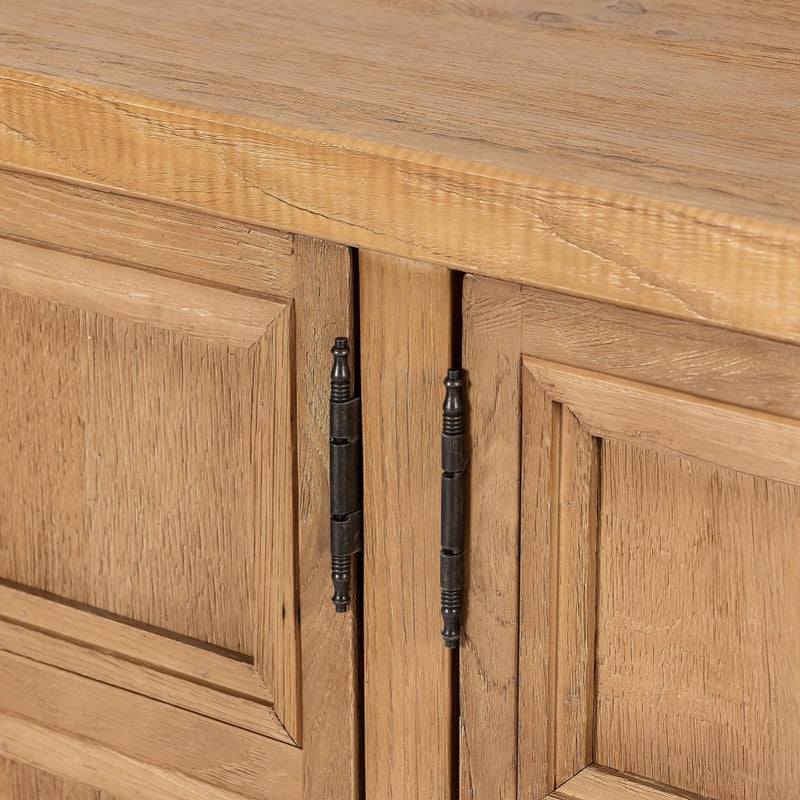 Four Hands Tamara Media Console Worn Oak Veneer Hinges