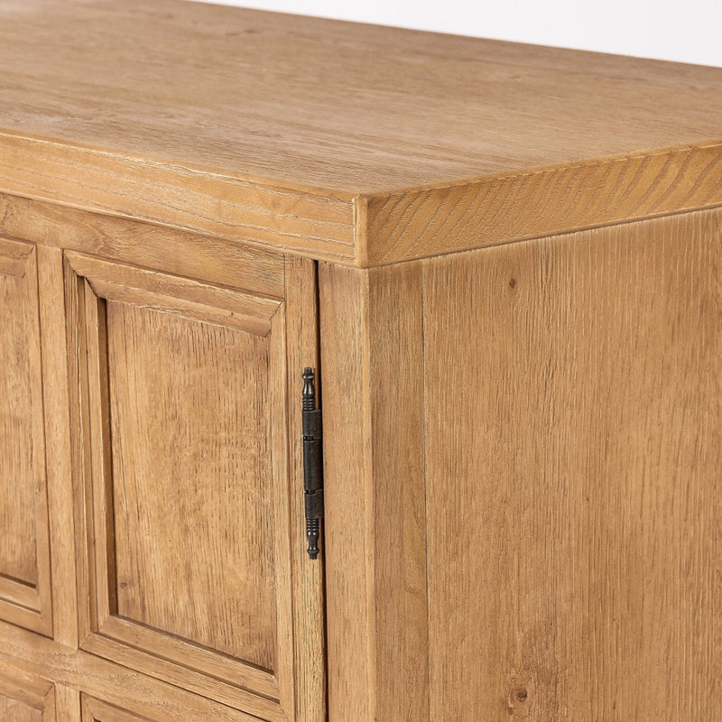 Tamara Small Cabinet Worn Oak Veneer Corner Detail