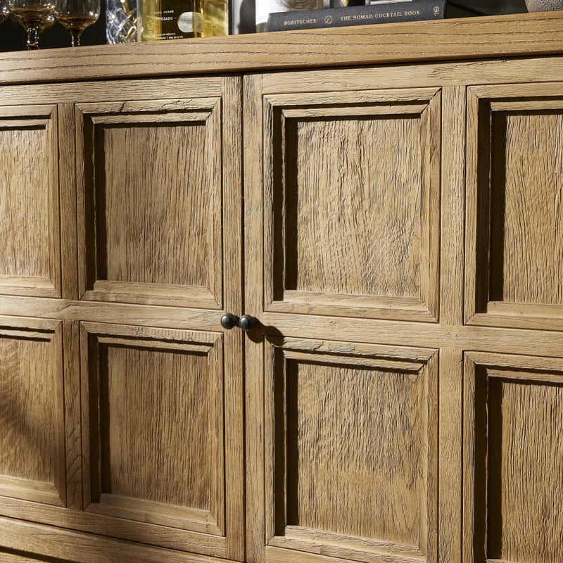 Tamara Small Cabinet Worn Oak Veneer Staged View Four Hands