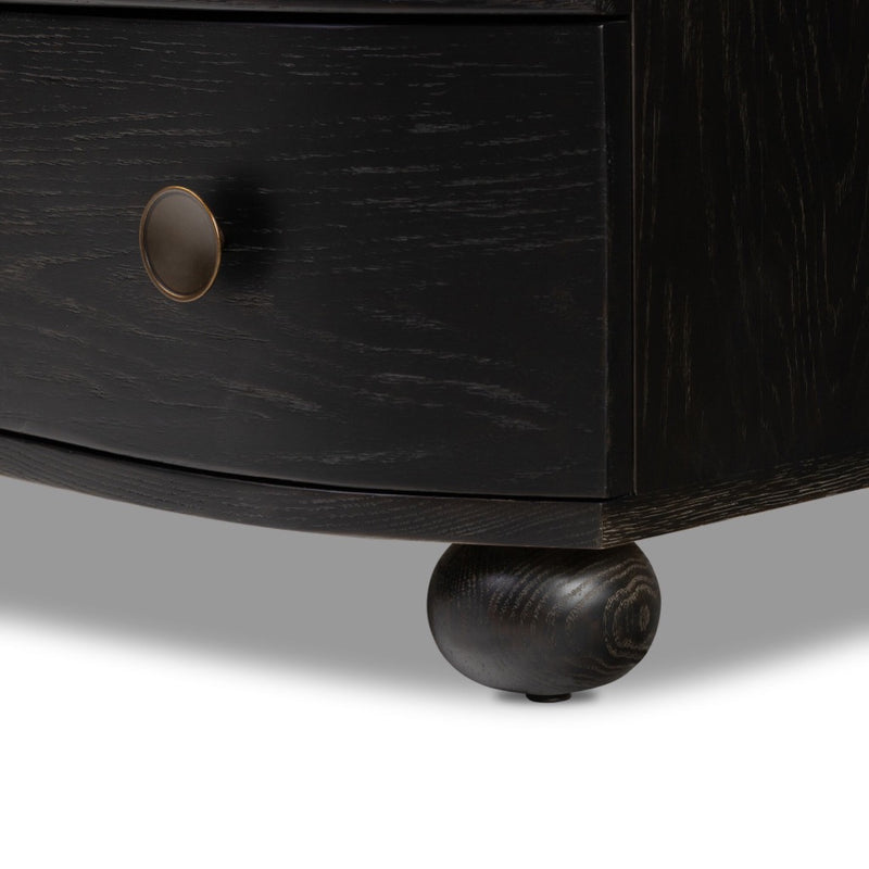 Tiago Nightstand Distressed Black Rounded Legs 235977-004