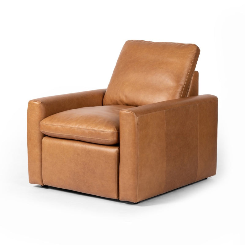 Tillery Power Recliner Accent Chair Sonoma Butterscotch Angled View Four Hands