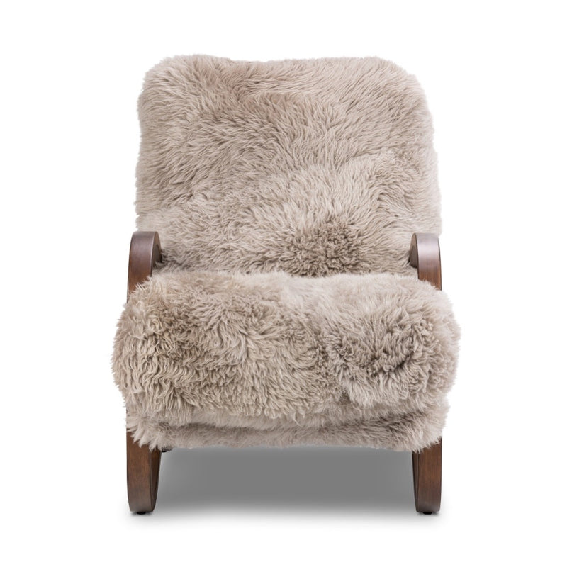 Tobin Chair Taupe Mongolian Fur Front Facing View 241232-001