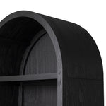 Tolle Bookcase Drifted Matte Black Rounded Top View Four Hansd