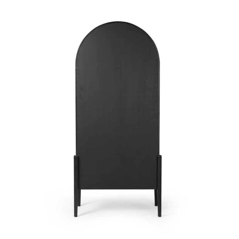 Tolle Bookcase Drifted Matte Black Back View Four Hands