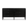 Four Hands Toulouse 6 Drawer Dresser Distressed Black Oak Front Facing View