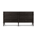 Toulouse 6 Drawer Dresser Distressed Black w/ Polished White Marble Font Facing View 238116-002