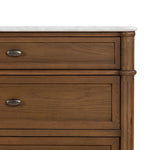 Toulouse 6 Drawer Dresser Toasted Oak w/ Polished White Marble Front Drawers Detail 238116-001