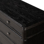 Toulouse 9 Drawer Dresser Distressed Black Oak Top Right Corner Detail 232860-002