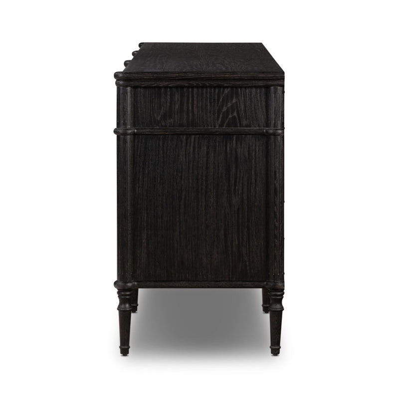 Toulouse 9 Drawer Dresser Distressed Black Oak Side View 232860-002