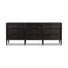 Four Hands Toulouse 9 Drawer Dresser Distressed Black Oak Front Facing View