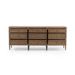 Four Hands Toulouse 9 Drawer Dresser Toasted Oak Front Facing Open Drawers