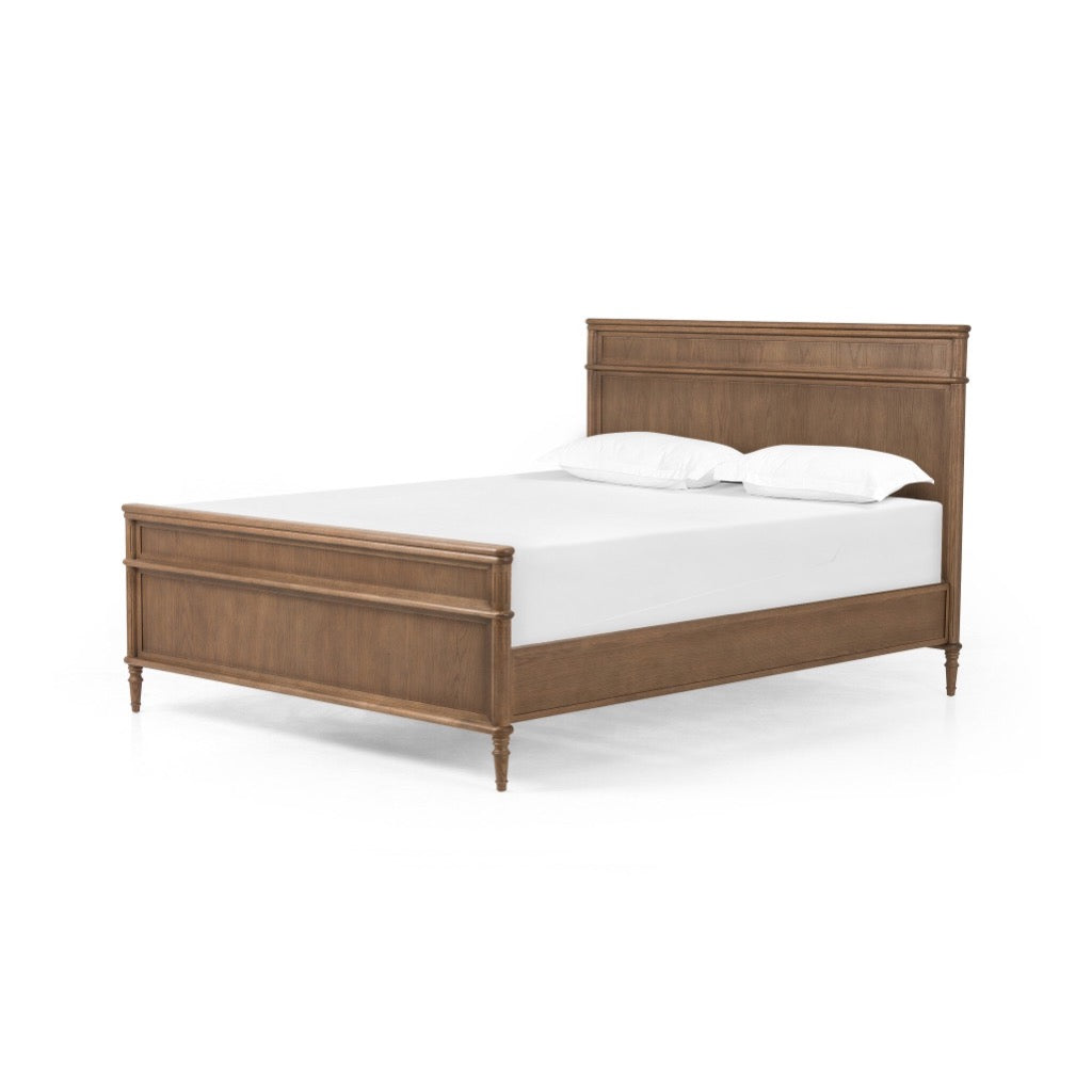 Toulouse Bed Toasted Oak Veneer Angled View Four Hands