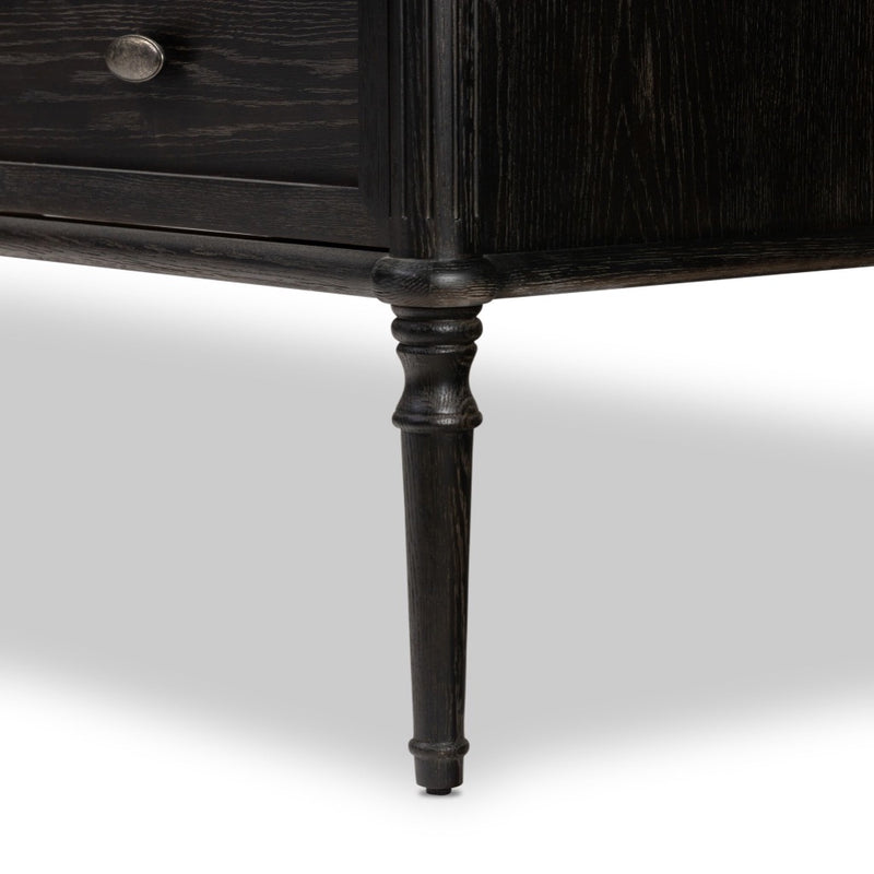 Toulouse Chest Distressed Black Solid Oak Legs 238119-002