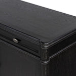 Toulouse Sideboard Distressed Black Oak Corner Detail Four Hands