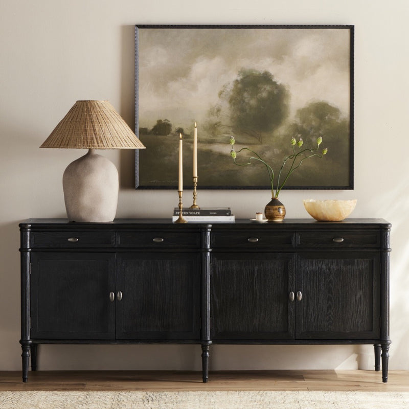 Toulouse Sideboard Distressed Black Staged View 232875-001