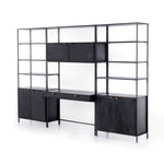 Trey Modular Wall Desk W/ 2 Bookcases - Black Wash Poplar