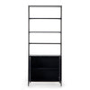 Four Hands Trey Modular Wide Bookcase Black Wash Poplar Front Facing View