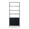 Trey Modular Wide Bookcase Black Wash Poplar Back View Four Hands