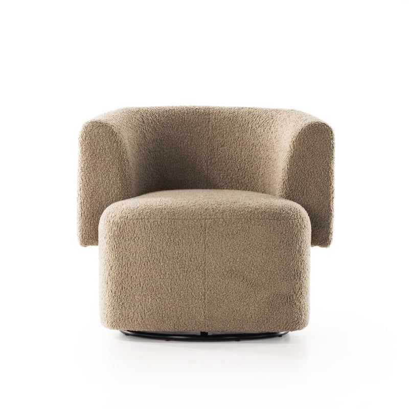 Tybalt Swivel Chair Sheepskin Camel Front Facing View 231367-001