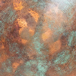 Verde Medley Copper Tabletop Patina Swatch - Detail View