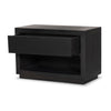 Warby Nightstand Worn Black Veneer Angled View Open Drawer 235362-003