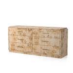 Wesley 6 Drawer Burl Dresser Light Brown Angled View Co.House Designs