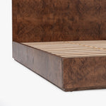 Co.House Designs Wesley Burl Bed Dark Brown Side Rail Detail