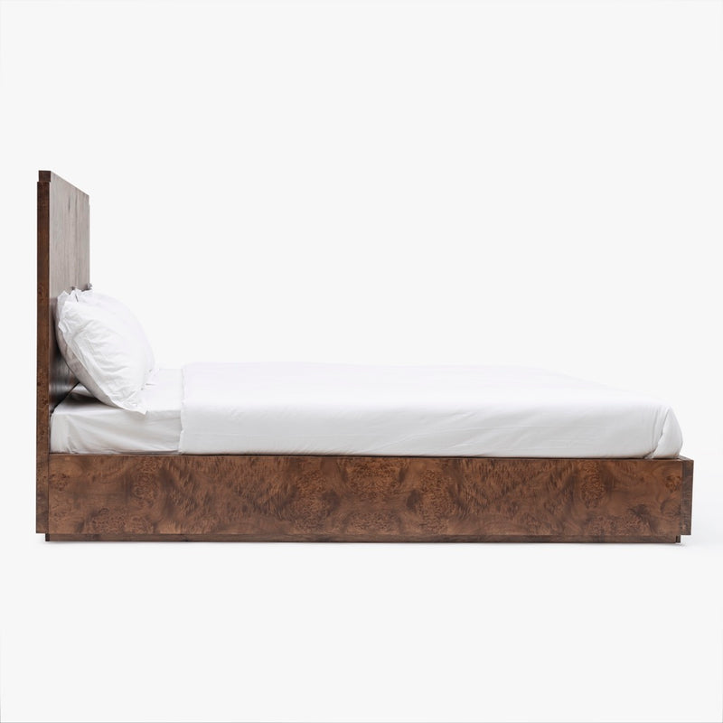 Co.House Designs Wesley Burl Bed Dark Brown Side View