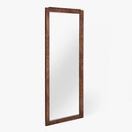 Wesley Burl Floor Mirror Dark Brown Angled View CH-1002530-IN02-DC-MR-FM-DB-FL