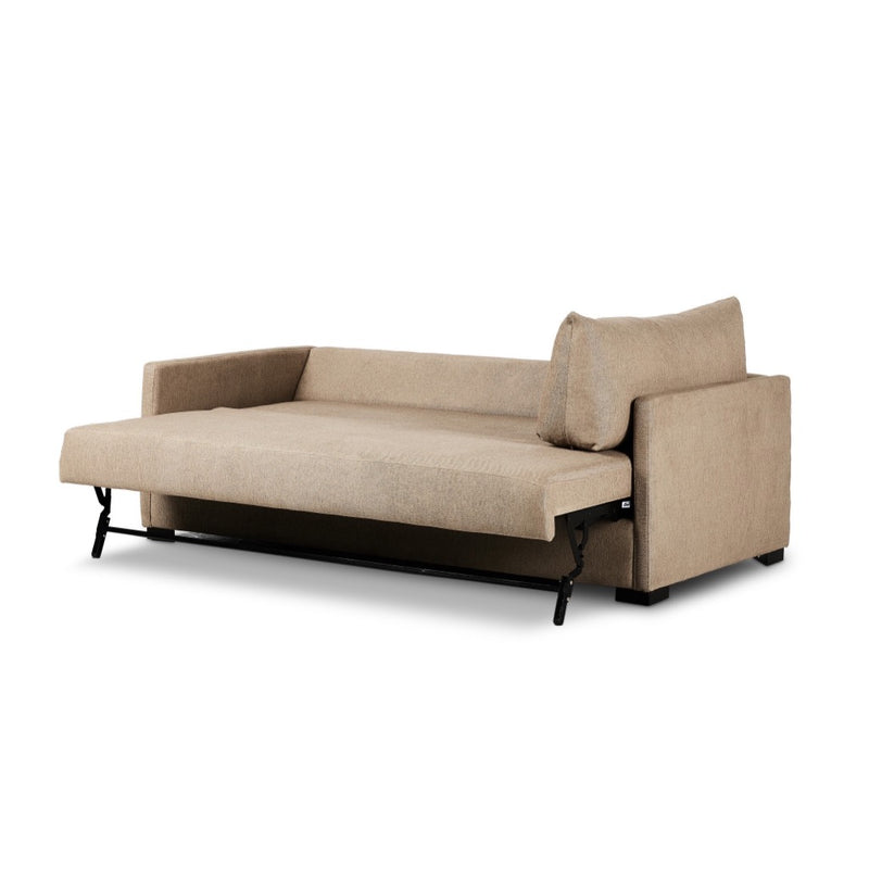 Wickham Queen Sleeper Sofa Quenton Pebble Angled View 107197-016