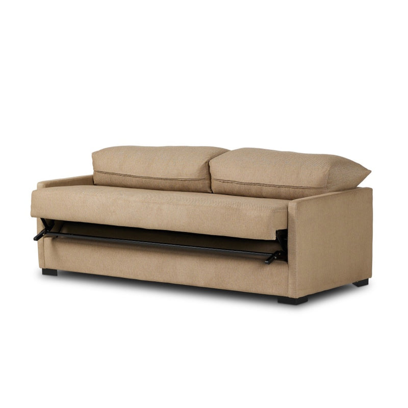 Four Hands Wickham Twin Sleeper Sofa Quenton Pebble Angled View