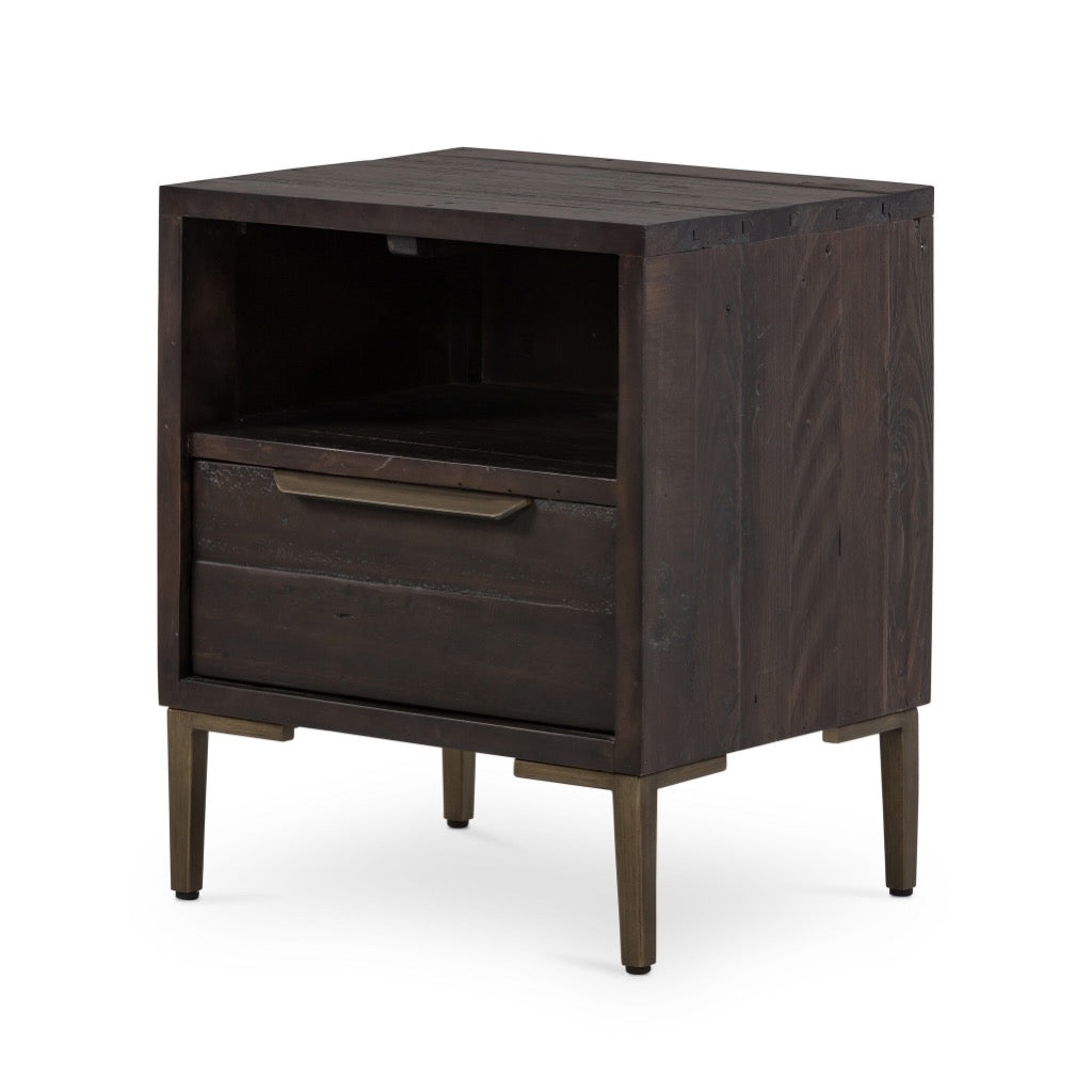 Wyeth Nightstand Dark Carbon Angled View Four Hands