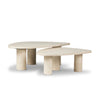 Zion Coffee Table Set Cream Marble Angled View Four Hands