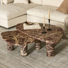 Four Hands Zion Coffee Table Set Merlot Marble Staged View