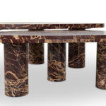 Zion Coffee Table Set Merlot Marble Legs Four Hands