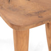 Zuri Outdoor Stool Aged Natural Teak Rounded Corner Detail Four Hands